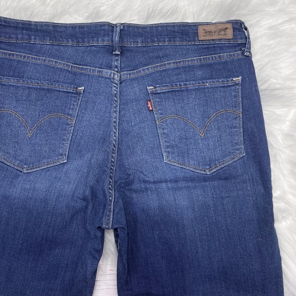 👖|•LEVI'S•| Cuffed Bermuda Stretch Jean Shorts Size 16 W33👖 - Picture 3 of 7